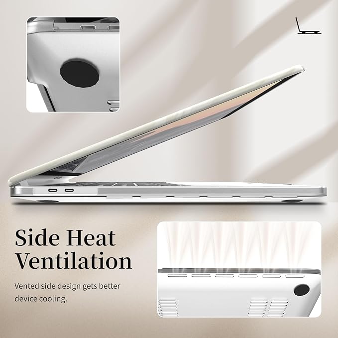 Velvet White Ripple Design for MacBook Pro 14 inch Case 2023 2021 Model A2918 A2992 A2779 A2442 M3 M2 M1 Pro/Max Chip