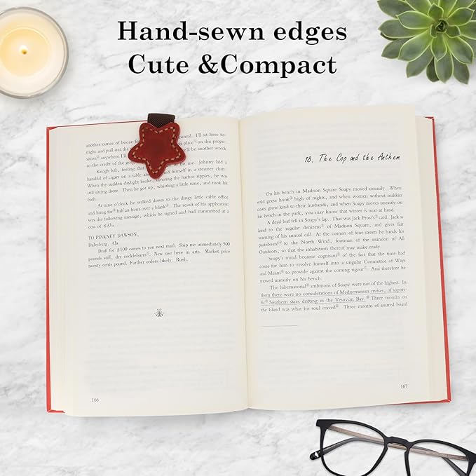 2pcs Magnetic Leather Bookmarks, Handmade Magnet Bookmark Clips, Suitable for Women, Men, Students,Teachers and Other Reading Enthusiasts, Gifts Set for Book Lovers