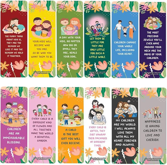 Creanoso A Happy Child Brings Joy to Our Life Quotes Bookmarks (10-Sets x 6 Cards) – Daily Inspirational Card Set – Interesting Book Page Clippers – Great Rewards for Adults and Professionals