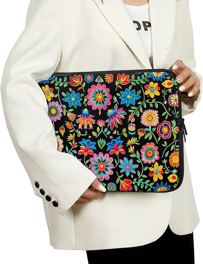 Colorful Flower Lap Top Case for Women Girls 10 inch Laptop Sleeve Portable Computer Sleeve Bag Portable Laptop Protector with Multiple Uses Ideal Gifts for Women Girls Tablet Bag
