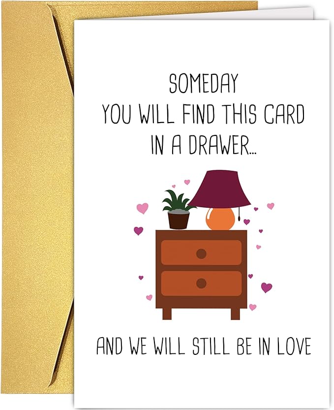 Supoeguk Funny Love Card for Him Her, Valentine's Day Card, Anniversary Card for Husband, Birthday Card from Wife, Someday You Will Find This Card In A Drawer