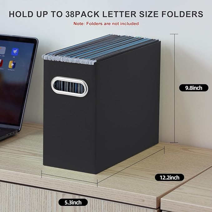 Oterri File Organizer, Small Storage Box, Cardboard File Folder Organizer, Collapsible File Box, Hanging File Organizer for Letter Size, Portable File Box, Only Box (Multi color,8 Packs)