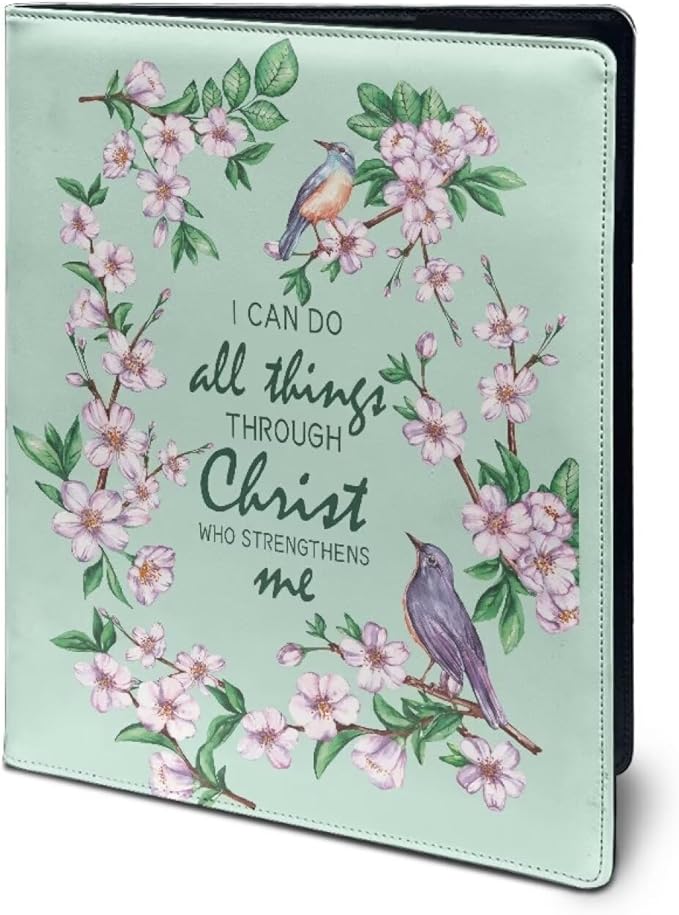 Office Folder Purple Hummingbird Flower Print PU Leather Padfolio with A4 Size Clipboard Clip for Business Resume Interview Document Sleeve Binder Folder