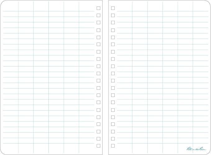 Rite in the Rain Weatherproof Side Spiral Notebook, 4.625" x 7", Yellow Cover, Level Pattern (No. 313)