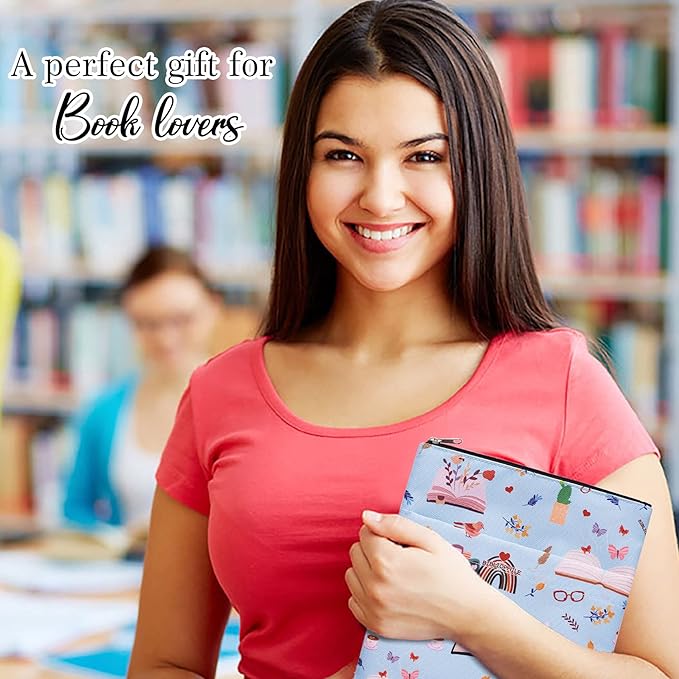 Book Sleeve for Book Lovers, Bookish Book Protector, Book Covers for Paperbacks, Washable Fabric, Book Sleeves with Zipper, Medium 11 Inch X 8.7 Inch