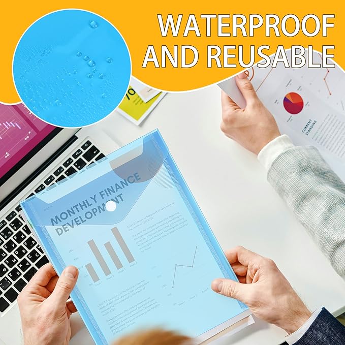 Vmiapxo 40 Pack Multi-Color Stamp and Die Storage Pockets, Reusable Rainbow Small Plastic Envelopes Waterproof Sticker Organizer Receipt Holder Photo Storage Folders (Mixed Size)