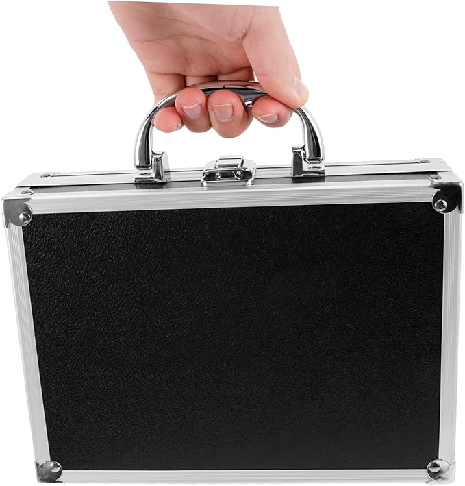Box Aluminum Hard Cases Emergency Kit Cash Money Hard Case Suitcase Laptop Carrying Case Tool Lock Case Cosmetic Carrying Case Laptop Briefcase Home Tools Portable Travel Flat