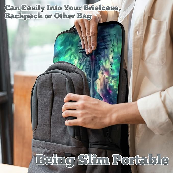 Universal Laptop Sleeve Tablet Case 12 inch, Aurora Landscape Slim Carrying Case Durable Handbag Travel Laptop Bag for Surface Pro 9 8 7/Laptop Go 2 3, MacBook Air 11/12