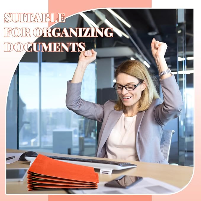 48 Pcs Classification Folders Bulk 2 Dividers File Folder with Fastener 2 Prongs Letter Size Pressboard Filefolders with 3.5 Inch Expansion for Organize Office Medical Document (Orange)