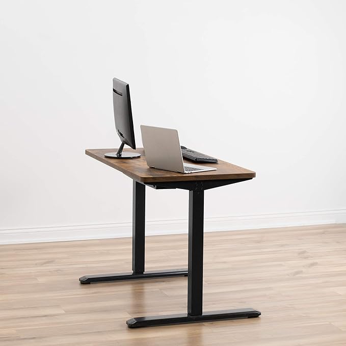 VIVO Rustic Vintage Brown 43 x 24 inch Universal Solid One-Piece Table Top for Standard and Sit to Stand Height Adjustable Home and Office Desk Frames, DESK-TOP43N