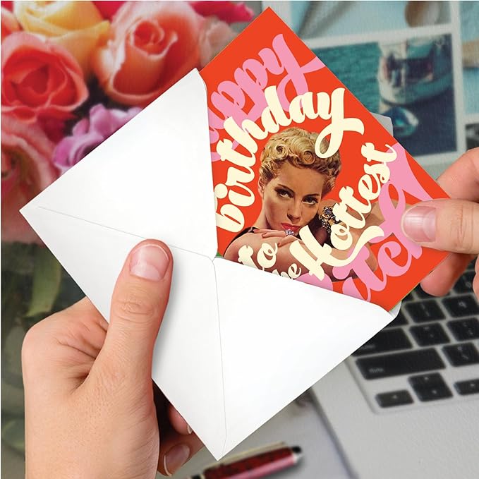 NobleWorks - 1 Funny Women's Birthday Card - Hilarious Bday Greeting Card with Envelope, Sassy Celebration - Hottest Byatch C7016BDG