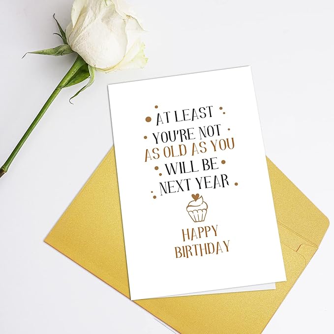 Supoeguk Funny Joke Birthday Card for Friends, Snarky Birthday Card for Him Her, Hilarious Getting Older Birthday Card