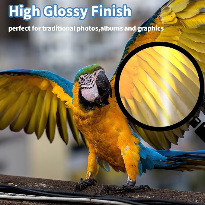 Glossy Photo Paper 11×17inches, 30 Sheets Inkjet Photo Printer Paper, Instant Dry Picture Paper for DIY Chip Bag, Flyers, Cards, Calendars and Brochures(180gsm/48lb)