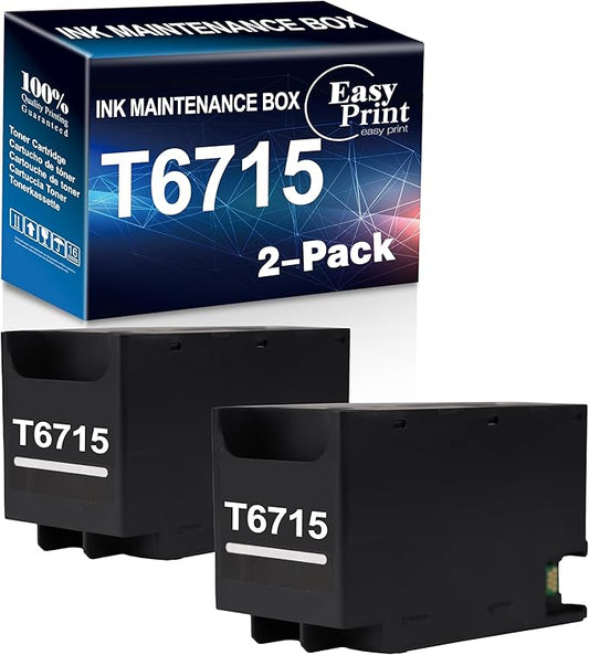 EASYPRINT (2-Pack) Compatible T6715 T6716 Ink Maintenance Box Replacement for Epson Workforce Pro F-4720 WF-4730 WF-4734 WF-4740 EC-4020 EC-4030 EC-4040 WF-C5210 WF-C5290 Printer