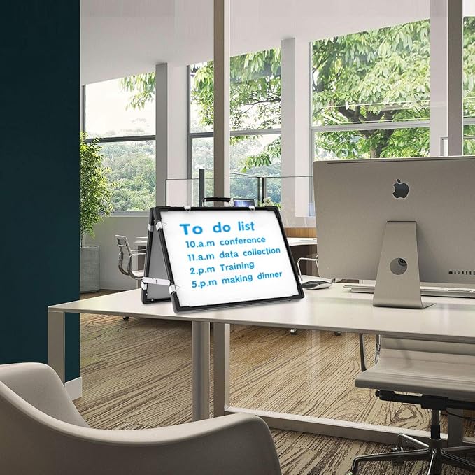 Whiteboard Dry Erase Boards, Portable White Board Double Sided Magnetic Board Stand,Foldable Hanging Wall Desktop Boards Easel for Kids Students Teacher for School Home Kitchen Office 24x18 Inch