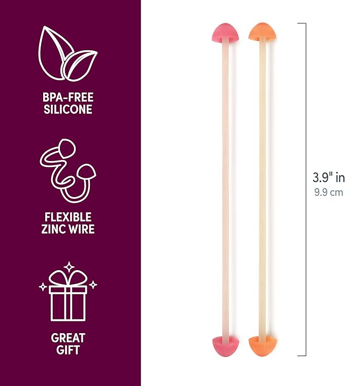 Genuine Fred TRIP WIRES, Mushroom Cable Ties, Set of 2, 4" long, Easily bends for holding and bundling, Multipurpose cord organizer for school, home, office, Cottagecore decor