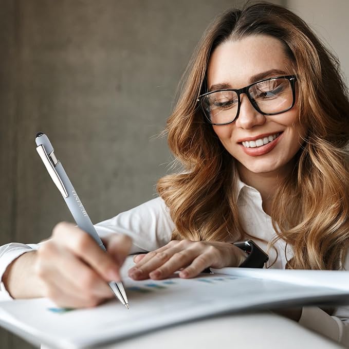 Zonon 12 Pieces Inspirational Pens Bulk Easter Basket Stuffers Motivational Quotes Ballpoint Pens with Stylus Tip Inspirational Gifts for School Office Teachers(Morandi,Motivational Style)