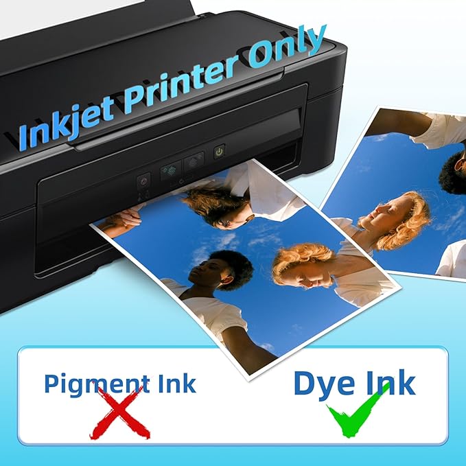 Uinkit 100 Sheets Inkjet Photo Paper Glossy 8.5x11 48lb 180Gsm Professional Photographic Paper Letter Size 8.5Mil Instant Dry Suitable for All Ink Printers