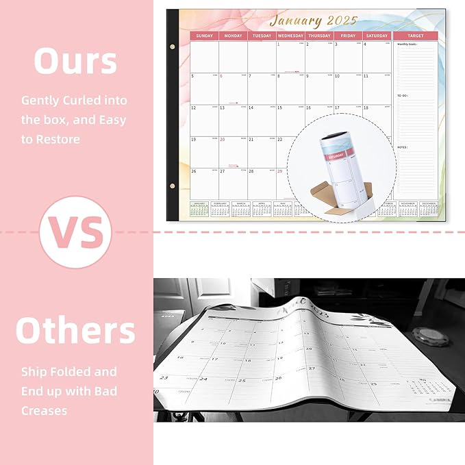 Ospelelf Desk Calendar 2025-2026 Large 22'' x 17'' Calendar 2025 Monthly Desktop Calendar, 18 Month Calendar, Use Jan 2025 - June 2026