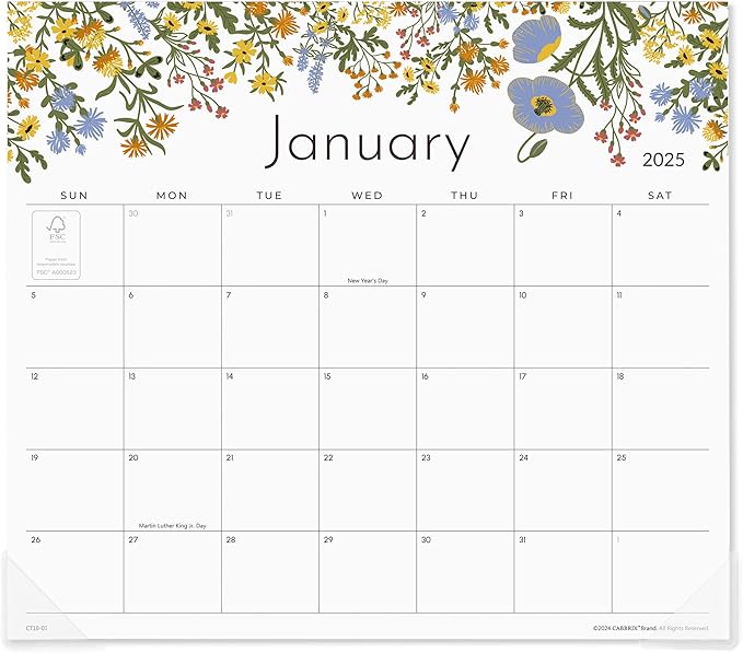 Cabbrix Magnetic Calendar for Fridge, 2025-2026 Refrigerator Calendar Runs From January 2025 to June 2026, Fridge Calendar 13 x 11-1/2 Inches for Planning and Organizing Your Life, Floral