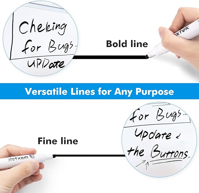 maxtek Dry Erase Markers, 38 Count Chisel Tip Whiteboard Markers, 6 Assorted Colors, Low Odor Dry Erase Pens for School Office