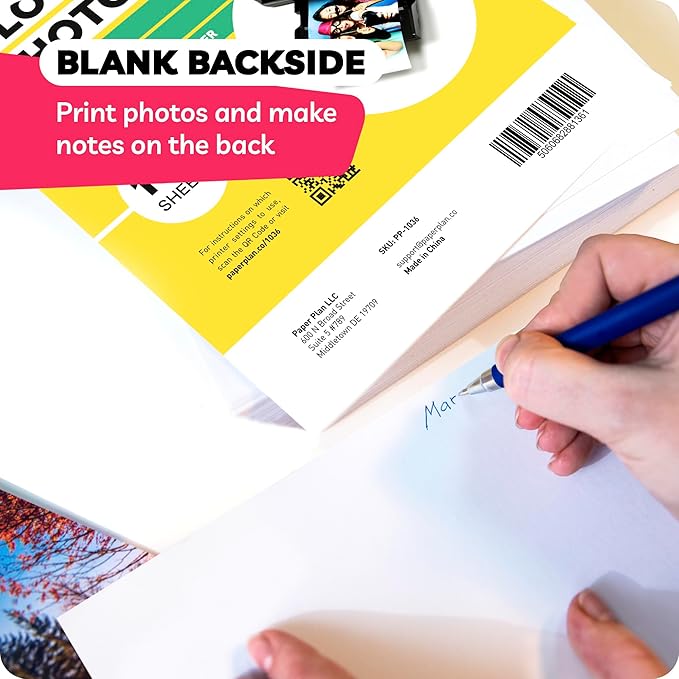 Glossy Photo Paper For Printer 8.5 x 11" - (100 Sheets) - Works with Inkjet Printer, Easy to Use, Premium Picture Paper
