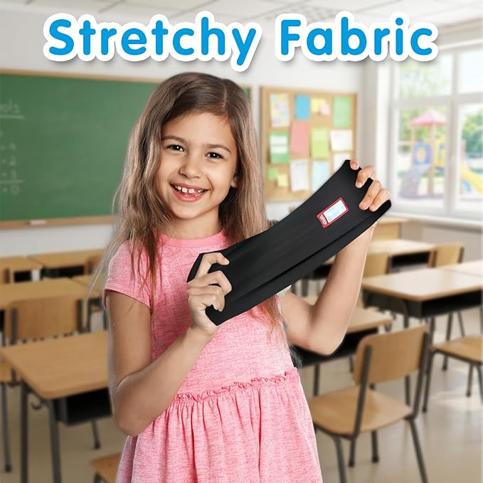 Chell Black Fabric Book Covers 6"x9", Book Sox Up to 8.5”X9.5”, Stretchable and Reusable Book Protector, for Paperback and Hardcover, Pack of 2