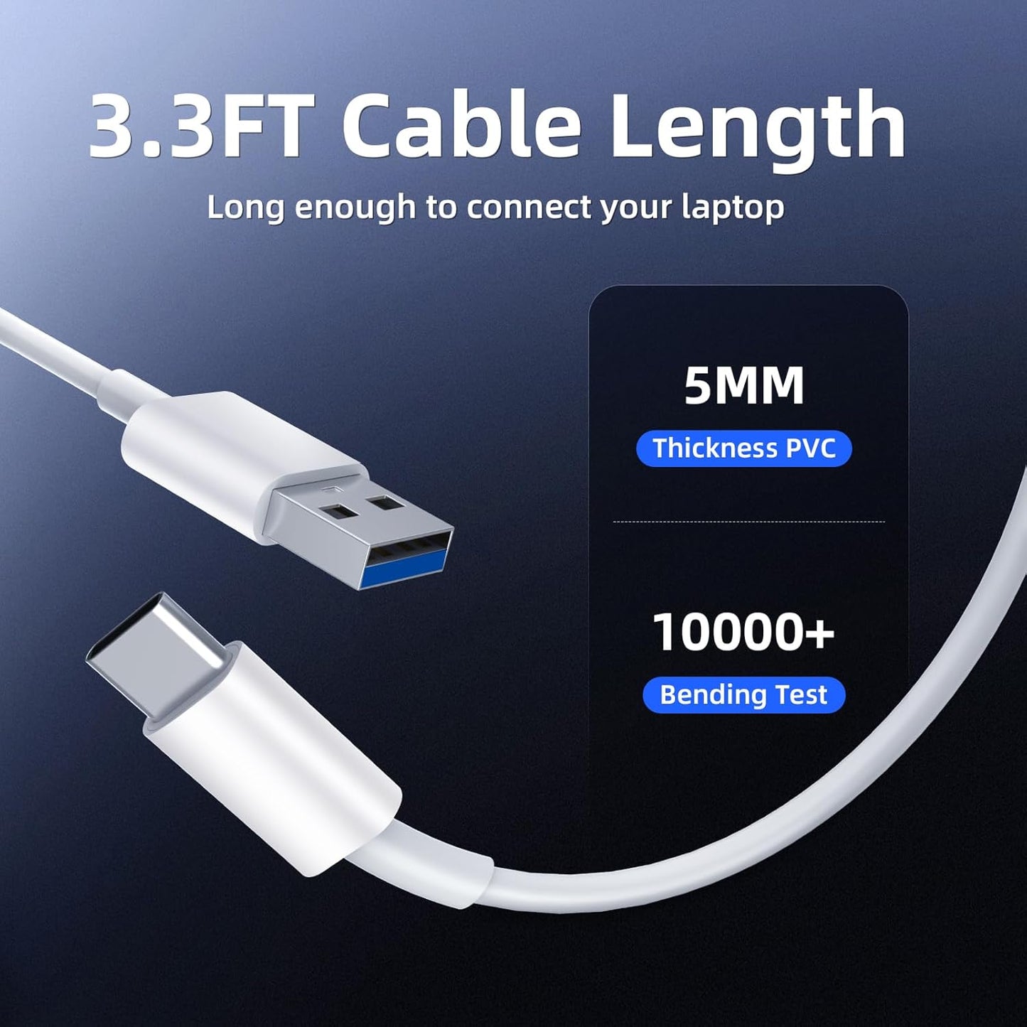 USB C Hub 10Gbps, 4 Port USB Splitter with 2 USB C/USB A 3.2 Data Ports, [Not Support Video and Chrging], Aluminum USB 3.2 Hub with 3.3Ft Cable for Laptop, PC, Mac, Flash Drive, Camera