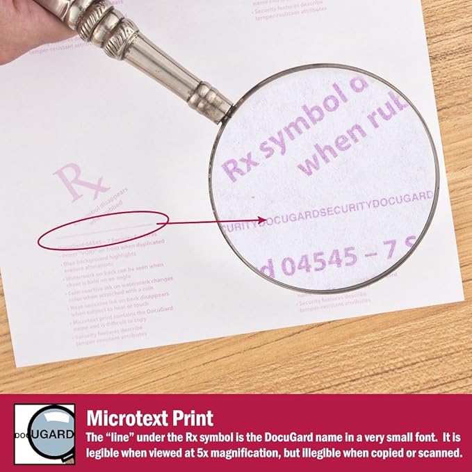 DocuGard Advanced Medical Security Paper for Printing Prescriptions and Preventing Fraud, CMS Approved, 7 Security Features, Laser and Inkjet Safe, Blue, 8.5 x 11, 24 lb., 500 Sheets (04545)