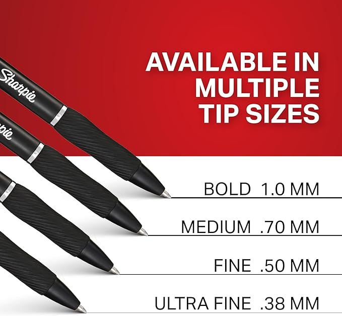 Sharpie S-Gel, Gel Pens, Drawing Pens, Gel Ink Pens For Journaling, Writing Pens, Coloring Pens, Medium Point Pens (0.7Mm), Blue Ink Gel Pen, 12 Count