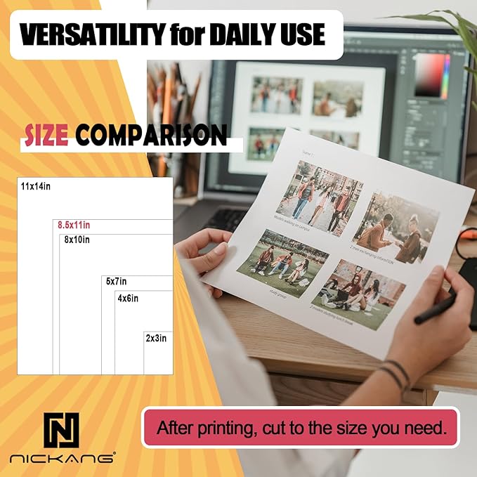 Glossy Photo Paper 8.5x11, Photo Paper for Printer, Photo Printer Paper, 8.5x11 Picture Paper for Inkjet Printer, Letter Size, 30 Sheets, 200 gsm