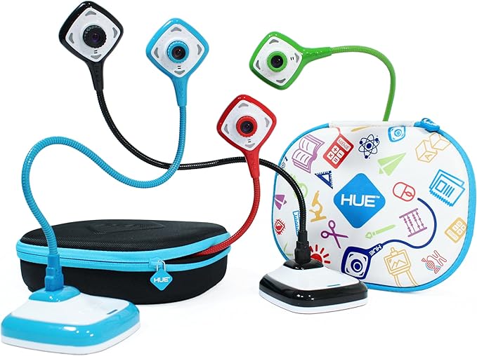 HUE HD Pro Flexible USB Video and Document Camera/Visualiser (Red Camera with White Carry Case)