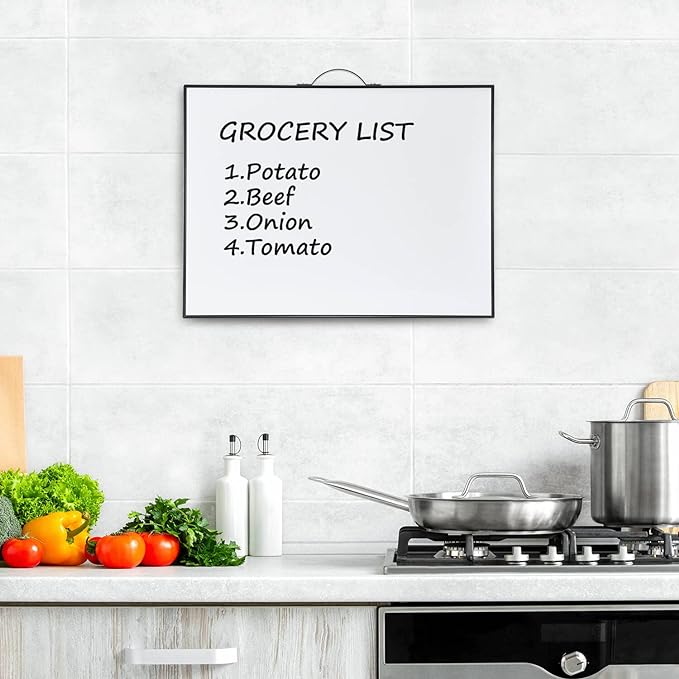 TSJ OFFICE Small White Board - 12 X 16 Inches Portable Aluminum Frame Magnetic Dry Erase Board with Holder, to Do List Notepad for Office, Home, School