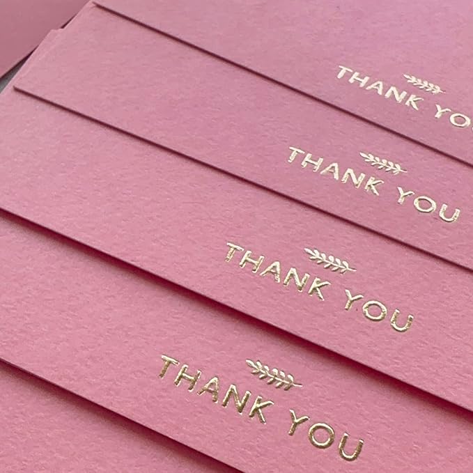 RUN2PRINT Thank You Cards with Envelopes and Stickers, Pack of 36