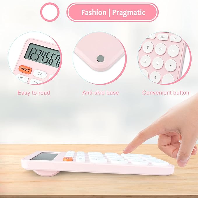 VEWINGL Standard Calculator 12 Digit,Desktop Large Display and Buttons,Calculator with Large LCD Display for Office,School, Home & Business Use,Automatic Sleep,with Battery