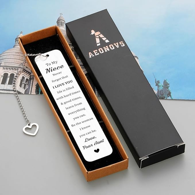 Niece Gifts from Auntie, Christmas Stocking Stuffers Gifts for Niece, Niece Gifts from Aunt, To My Niece Bookmark from Aunt, Birthday Gifts for Niece, Christmas Party Gifts for Niece, Aunt Niece Gifts