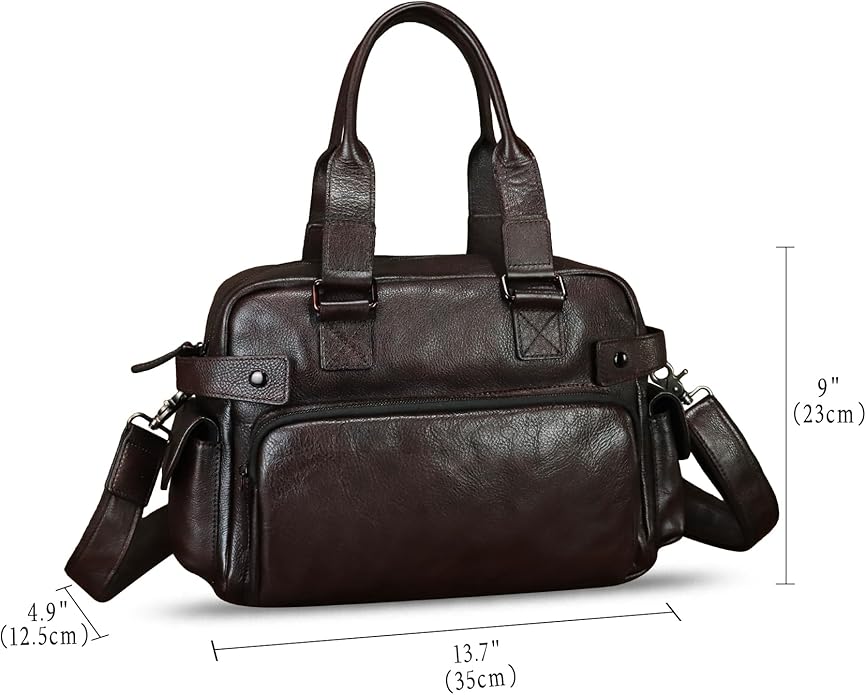 Genuine Leather Purses and Handbags for Men and Women Vintage Real Leather Messenger Bag Shoulder Briefcase Satchel Purse