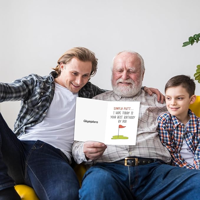 Funny Golf Birthday Card for Men, Happy Birthday Card for Golf Lover, Humorous Birthday Cards for Dad Husband Boyfriend Fiance, I Hope Today Is Your Best Birthday By Par