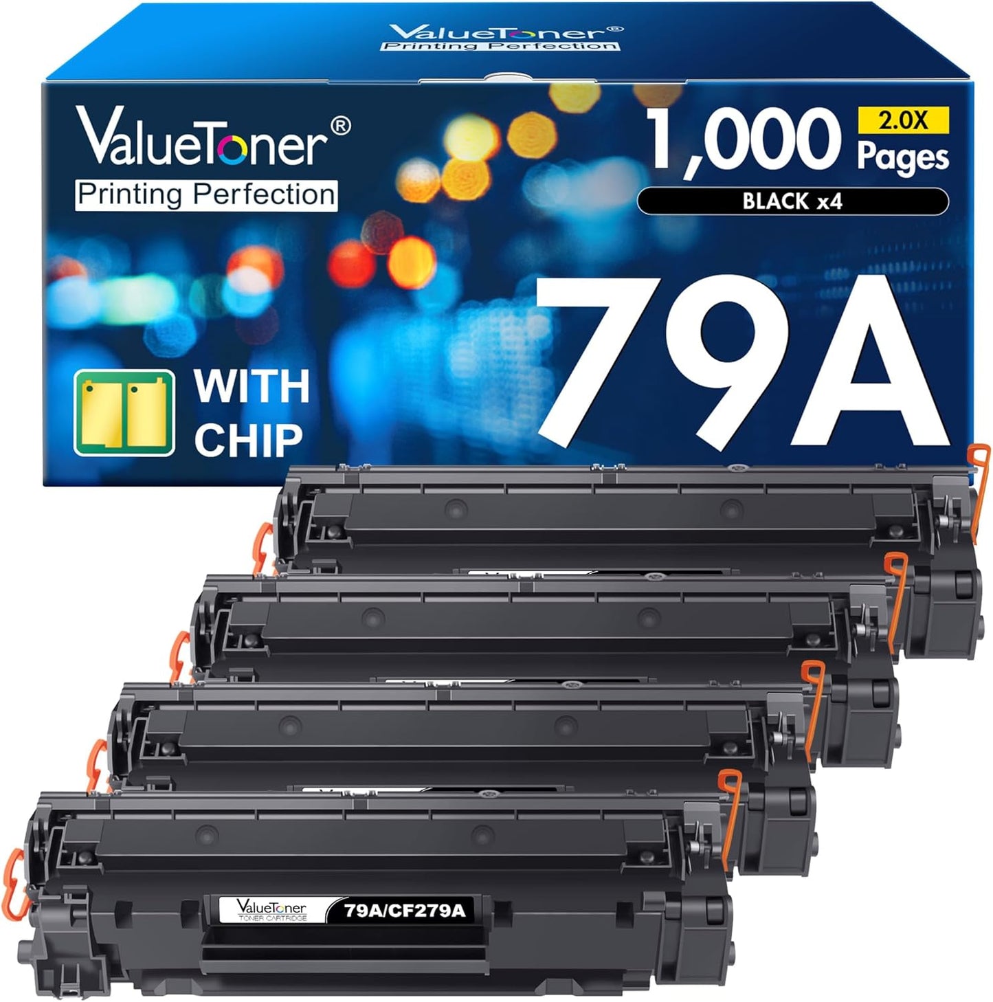 Valuetoner Compatible Toner Cartridges Replacement for HP 79A CF279A Work for Laserjet Pro M12, M12a, M12w, MFP M26, MFP M26a, MFP M26nw (4-Pack)