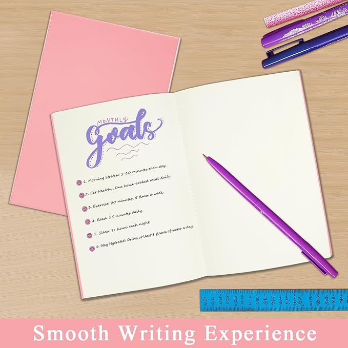 6 Pack Blank Books for Kids - 5.5"x 8.3", 60 Pages - Small Journals Bulk, Girls Notebooks for Drawing & Writing, Sketchbooks w/Colorful Soft Cover, Unlined Paper, A5 Travel Size (Light)