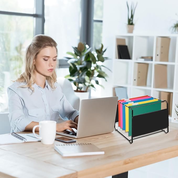 50 Packs Hanging File Folders,Dark Green Letter Size File Folders with 1/5 Adjustable Cut Tabs,Decorative,Drawer,Desk and Cabinet Use