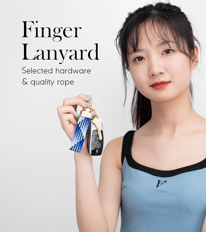 SENLLY Car Keychain, Stretchy Key Holder, Original Elastic Anti-Drop Design Finger Lanyard Strap