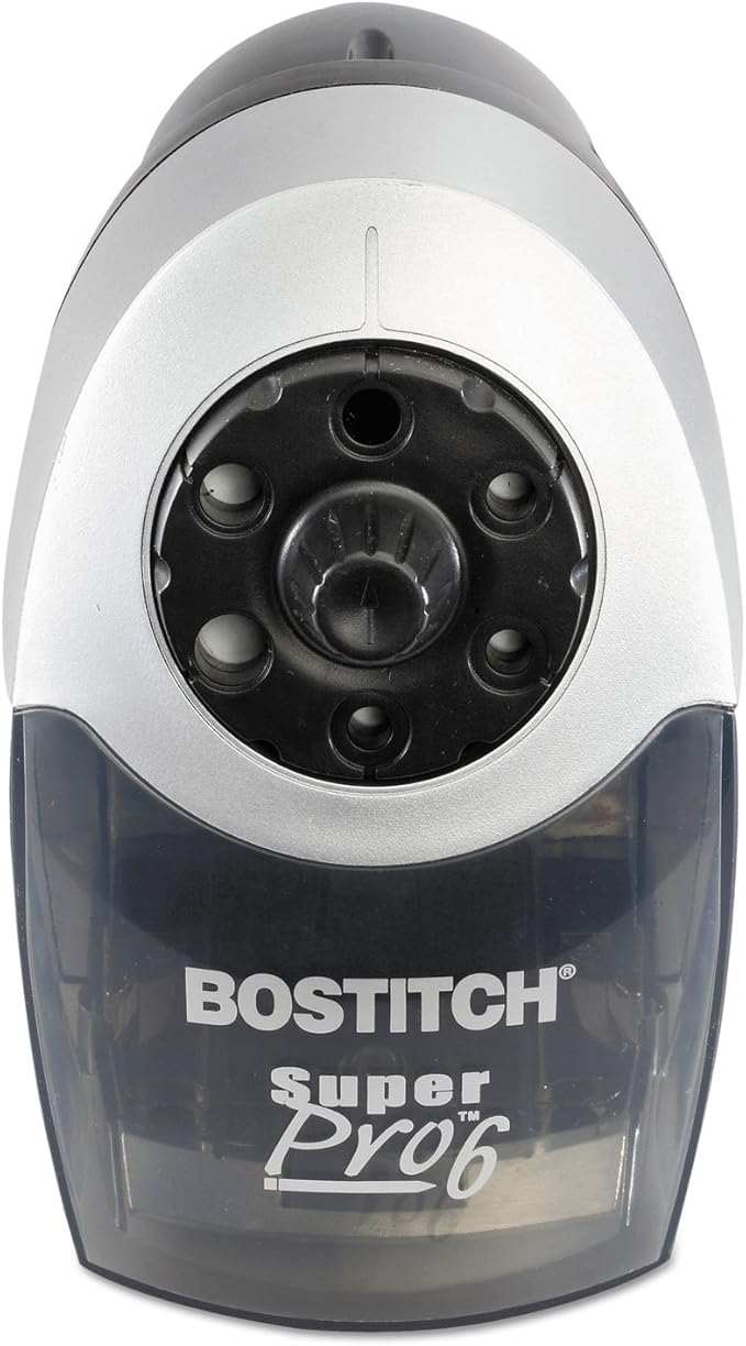 Stanley Bostitch SuperPro6 Commercial Pencil Sharpener with 6 Holes and Industrial Motor, Gray (EPS12HC)