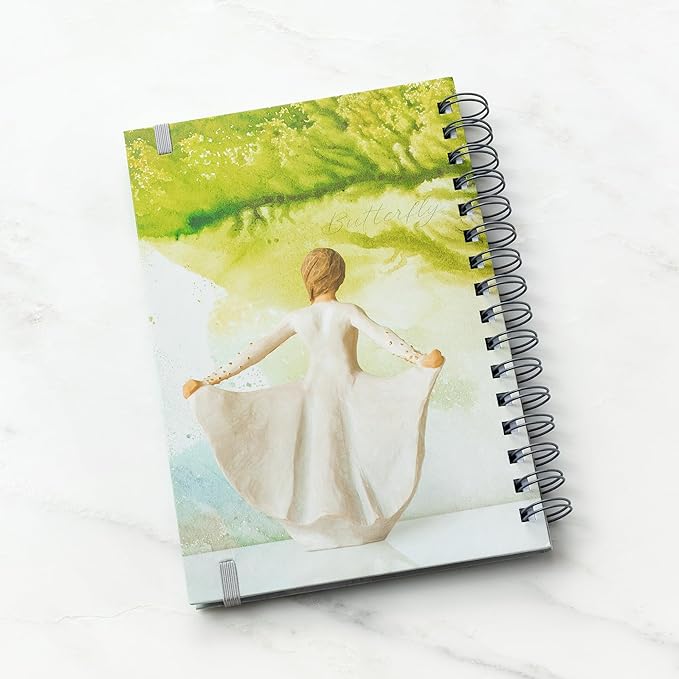 Willow Tree Butterfly Notebook, Lined, Spiral-bound, Hard-Cover Booklet to keep lists, thoughts, To-Dos and Reflections, Features Beautiful Image of Butterfly Carved Sculpture