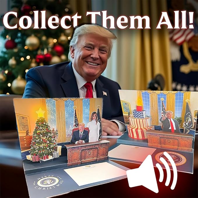 OUR FRIENDLY FOREST Pop Up Birthday Card with Light & Sound Features Real Donald Trump Voice Message for Men and Women, Parents, Couples (Cake)