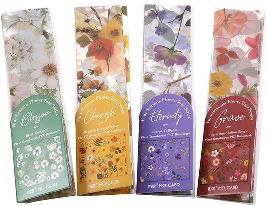 4 Pack 20 Sheets Flower Bookmark, Very Suitable for Women Bookmarks, Bookmarks Gifts