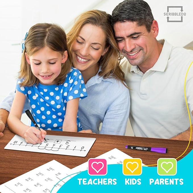 2 Pack Dry Erase Number Line Board 4”x12” Inch Lapboard Double Sided White Board Featuring 0-10 Number Line On One Side 0-20 On The Other for Students Desk