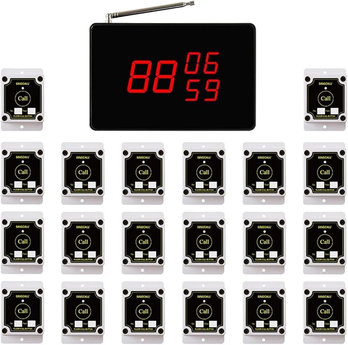 SINGCALL Wireless Construction Site Calling System, for Calling Elevator, Wireless Service System, Storage Battery Can Last 5 Hours