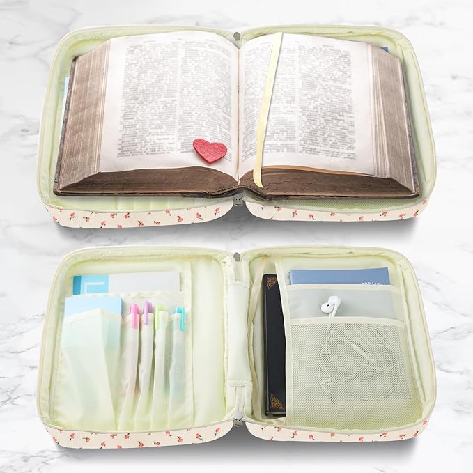 Bible Cover Case for Women,Large Bible Tote Bags for Women Organizer Corduroy Bible Carrying Case for Girls,Bible Study Supplies Accessories Christian Gifts for Women