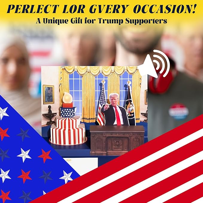 Pop Up Trump Birthday Card with Light & Sound - Greeting Card - Birthday - Oval Office